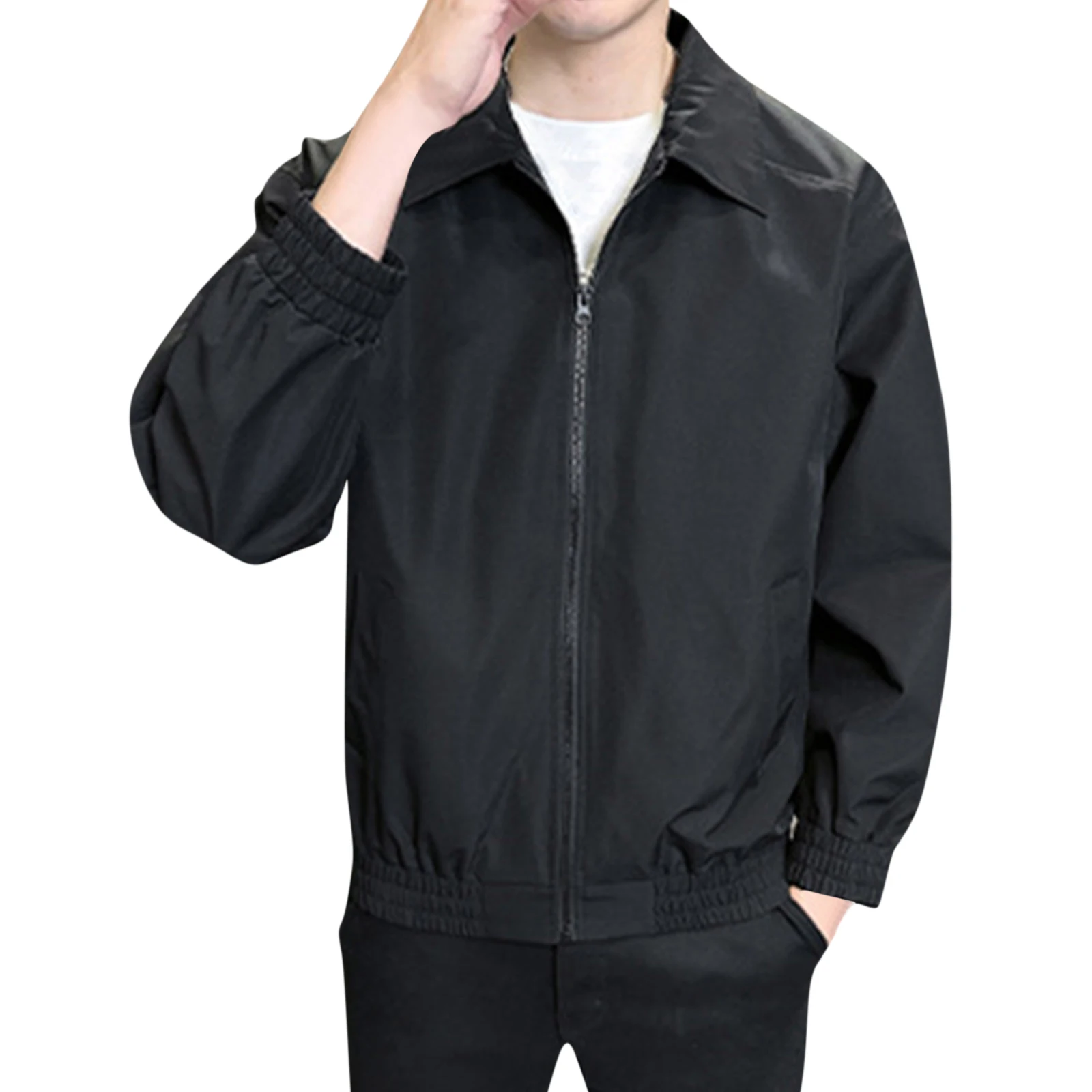 

Loose Fit Men's American Retro Pilot Jacket Casual Zipper Collar Workwear Outerwear Trendy Wide Version Men's Jacket 2025