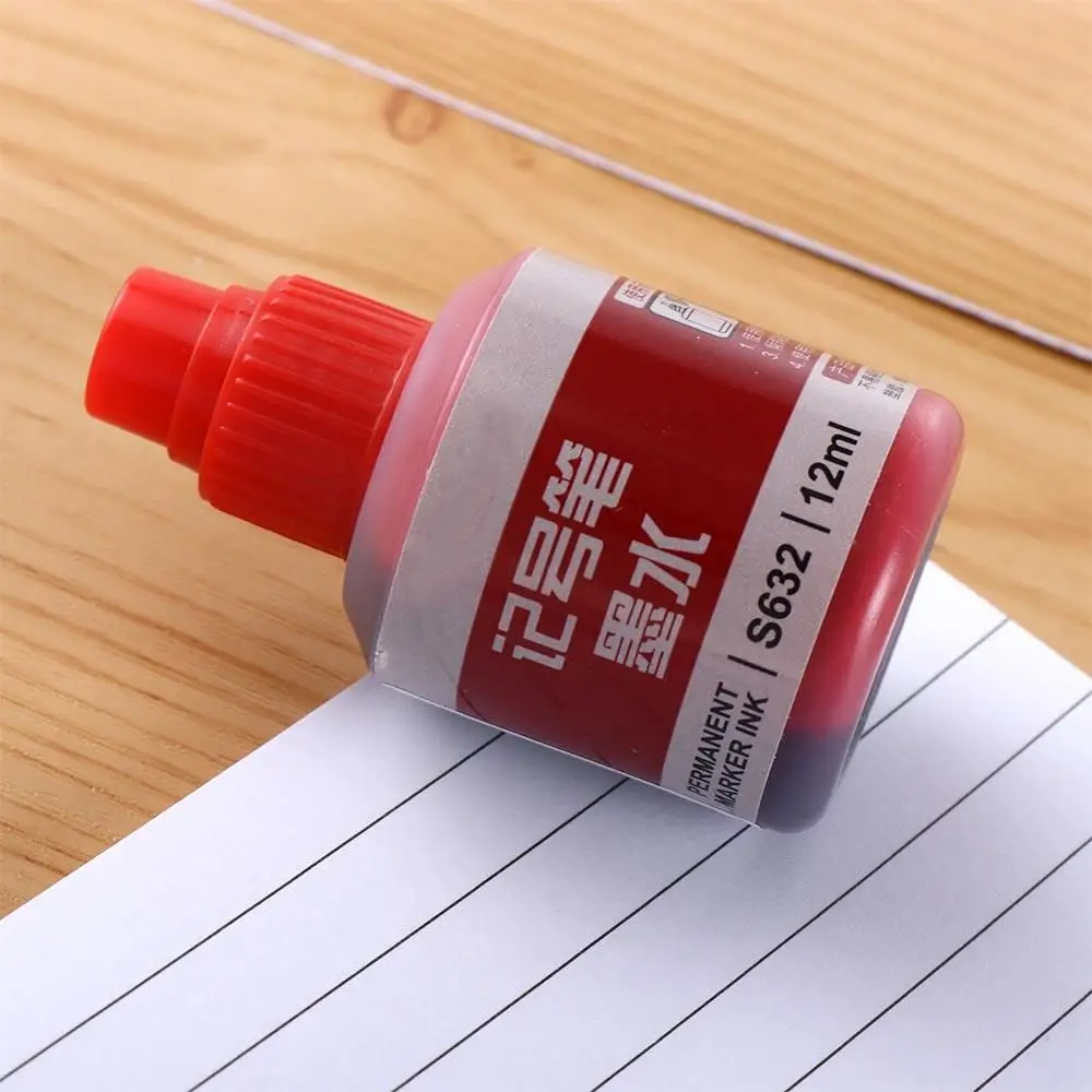 for Drawing School 12ml Oil Ink Waterproof Black Red Blue Marker Pens Ink Graffiti Pen Ink Marker Pens Refill Ink Paint Pen Ink