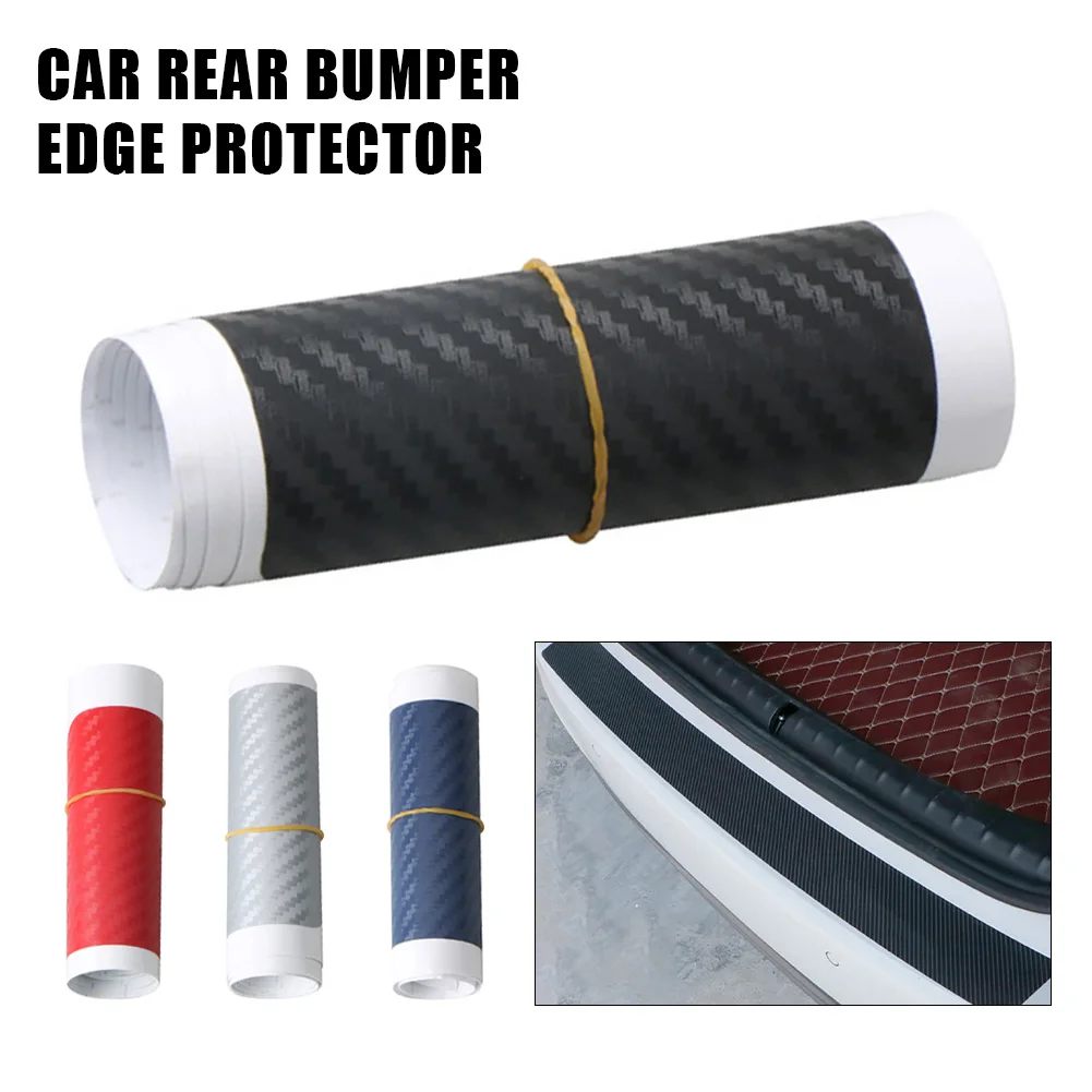 Car Rear Bumper Protector Trunk Door Entry Guard Sill Protection Sticker Carbon Fiber Universal PVC Edge Protector Accessories