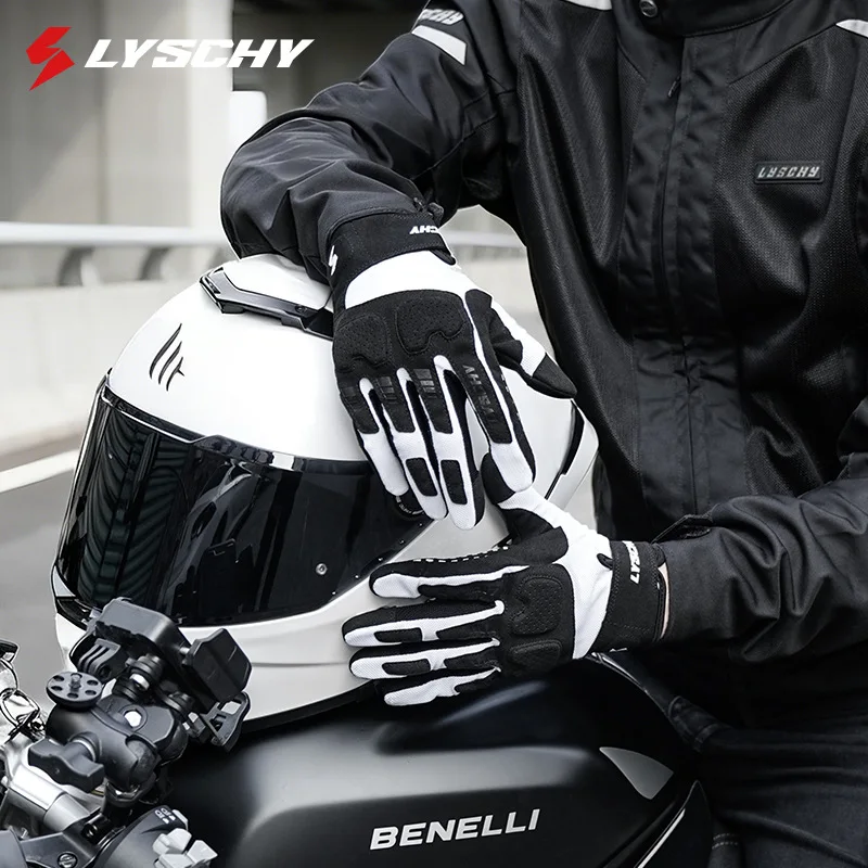 Lyschy Thunder Wings Summer Motorcycle Riding Gloves Men and Women Thin Breathable Anti-Drop Locomotive Retro Sunscreen Gloves