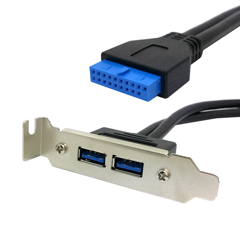 1PCS USB 3.0 Front Panel Header 19/20Pin  USB 3.0 Female Panel Port Extension Cable 0.5M with Panel Mount Screw