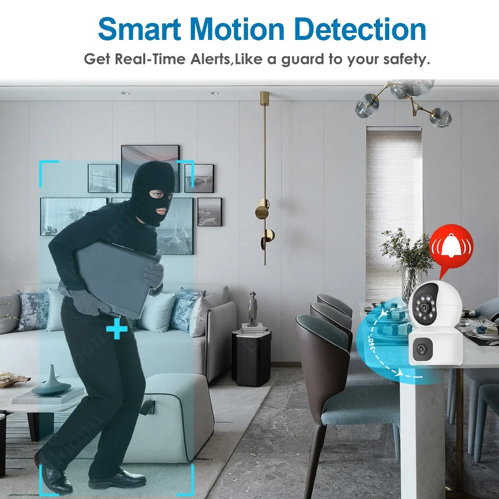 8MP 4K Dual เลนส์กล้อง 4G ซิมการ์ดในร่มสมาร์ทหน้าแรกเว็บแคมสี Night Vision ป้องกันความปลอดภัยกล้องวงจรปิด