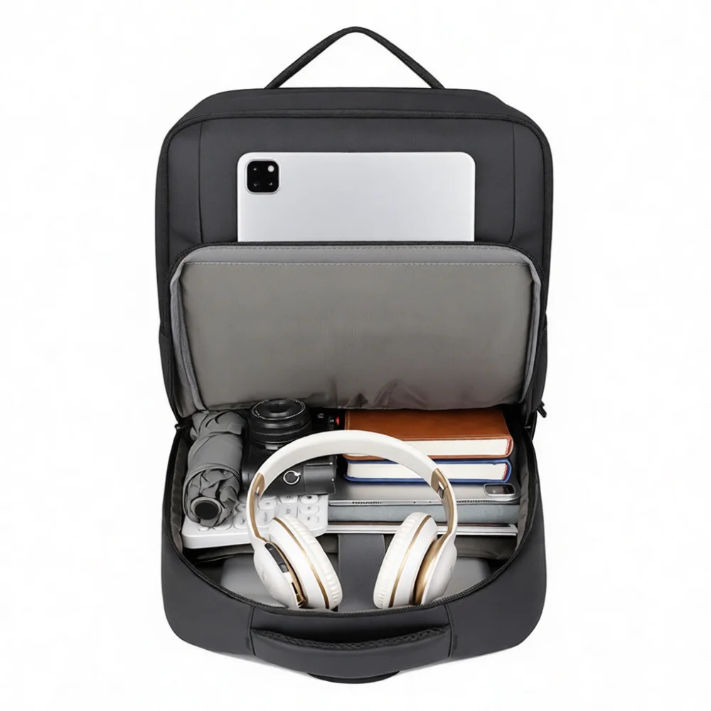Mens Fashion Business Backpack Slim Lightweight Computer Rucksack Modern Office Work Travel Daypack With External USB Port