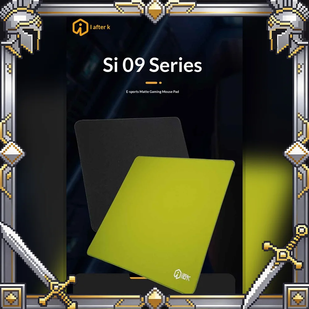 IROK Si09 Gaming Mouse Pad XSoft Mixed Fiber Cloth 5mm Rubber Base Stitched Edge Green Black