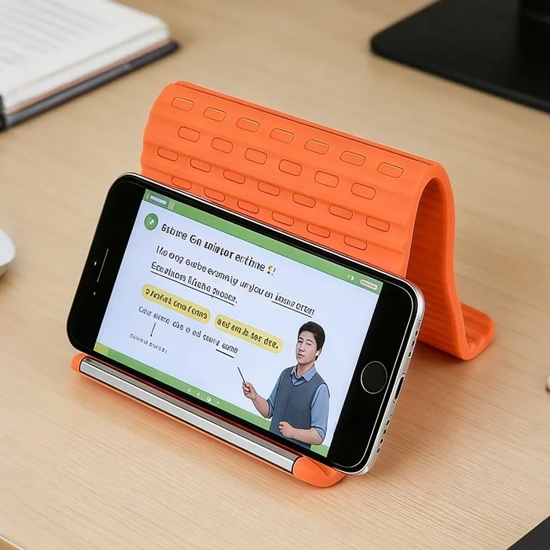 

Flexible Phone Stand Foldable Silicone Desktop Tablet Laptop Stand Portable Adjustable Universal Holder for Travel Office Bed