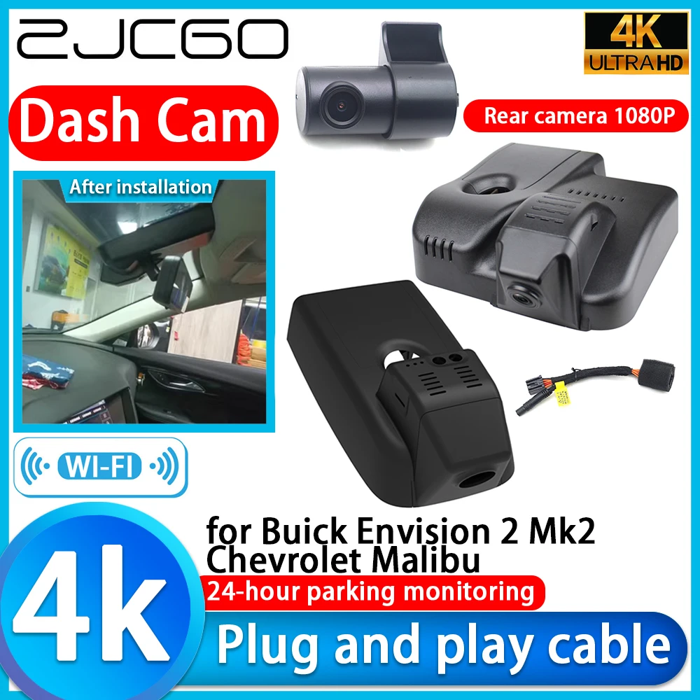 ZJCGO para Buick Envision 2 Mk2 Chevrolet Malibu, Cámara para Auto DVR 4K, Cámara de Tablero 2160P con Lente Sony, Monitor de Estacionamiento 24h, Grabador de Video
