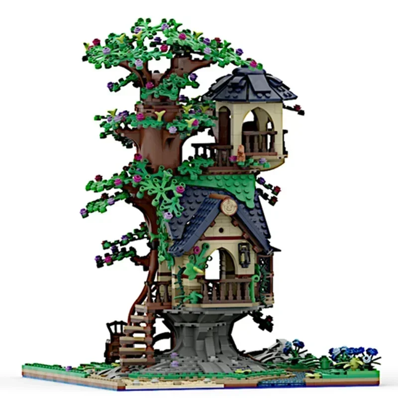 Moc Building Bricks Street View modello medievale Little Tree House Technology blocchi modulari regalo giocattoli di natale set fai da te assemblaggio