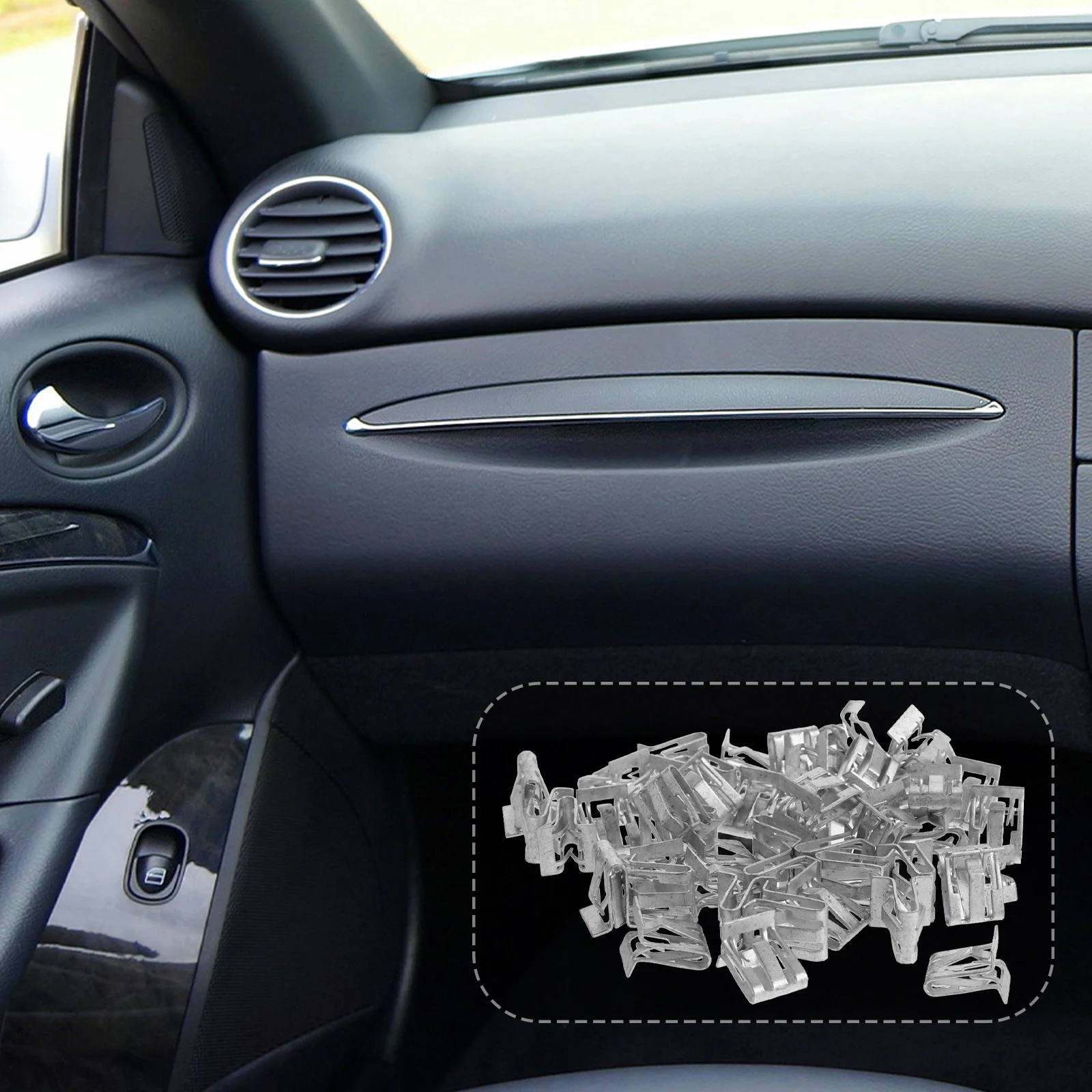 

50Pcs Quality Carbon Steel Trim Retainer Clips Panel Clip Set Fasteners for Car Dashboards Interior Panel Installation