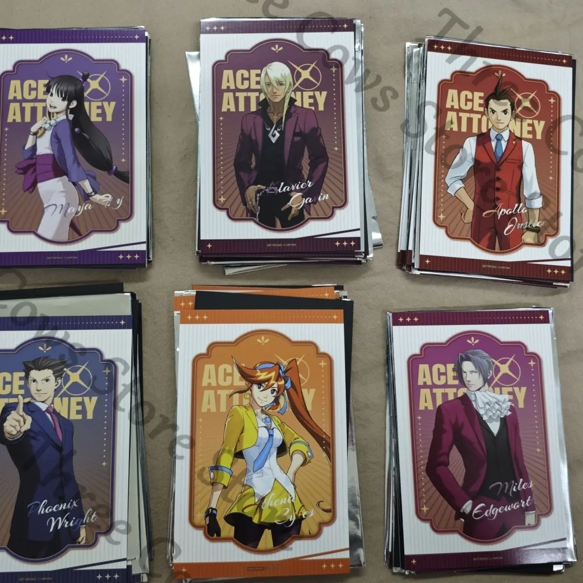 Véritable Anime Ace avocat Phoenix Wright Athena Cykes Klavier Gavin Miles Edgeworth Cosplay dessin animé carte de sous-calorie cadeau