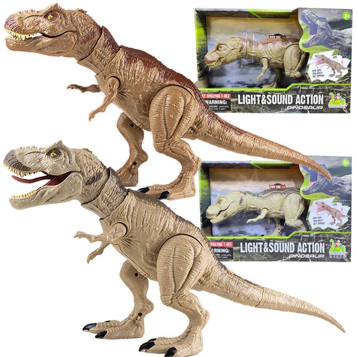 

Юрская фигурка тираннозавра Рекса, игрушка-динозавр T Rex с эффектом рева, встряхивающая голова и спрей для детей, подарок на день рождения, Рождество