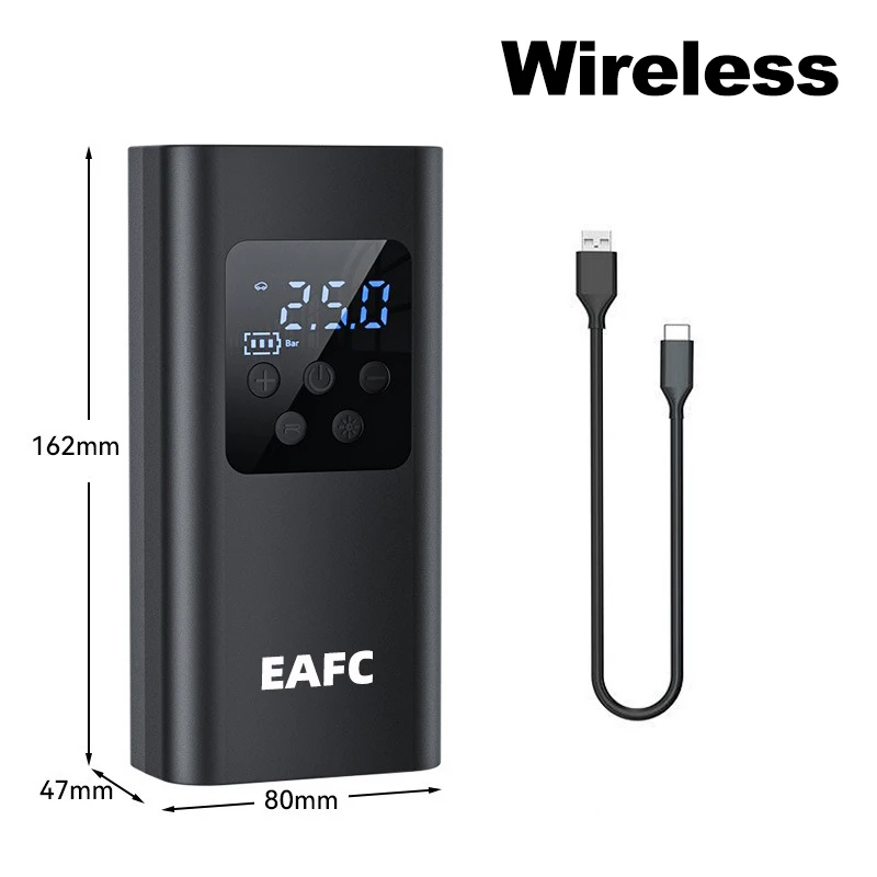 Mini draagbare luchtpomp Elektrische luchtcompressor Treasure Type-C Multifunctioneel gereedschap Inflator voor auto-auto Boot Fietsbal