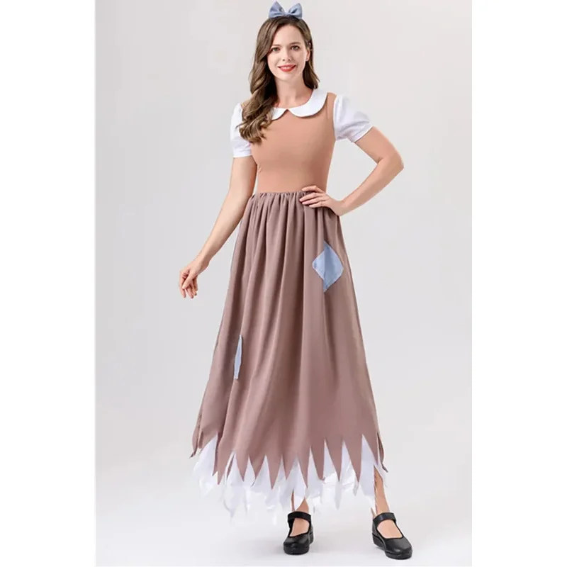 AD1 Хэллоуин Аниме Сказки Фантазия Принцесса Золушка Косплей Костюм Пурим Карнавал Девичник Пугало Необычные Платья5@rD~