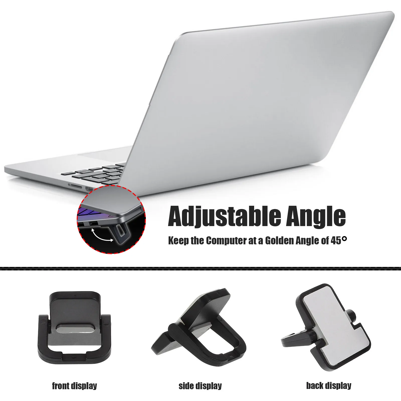 2Pcs Mini Invisible Laptop Stand Portable Cooling Rack for Notebook Stable ABS Material Ergonomic Typing Travel Desktop Use