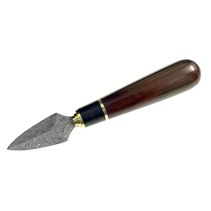 Swayboo Fixed Blade Damascus Steel Red Sandalwood Tea Knife Cone Tea Needle White Tea Hand-opened Gift Case