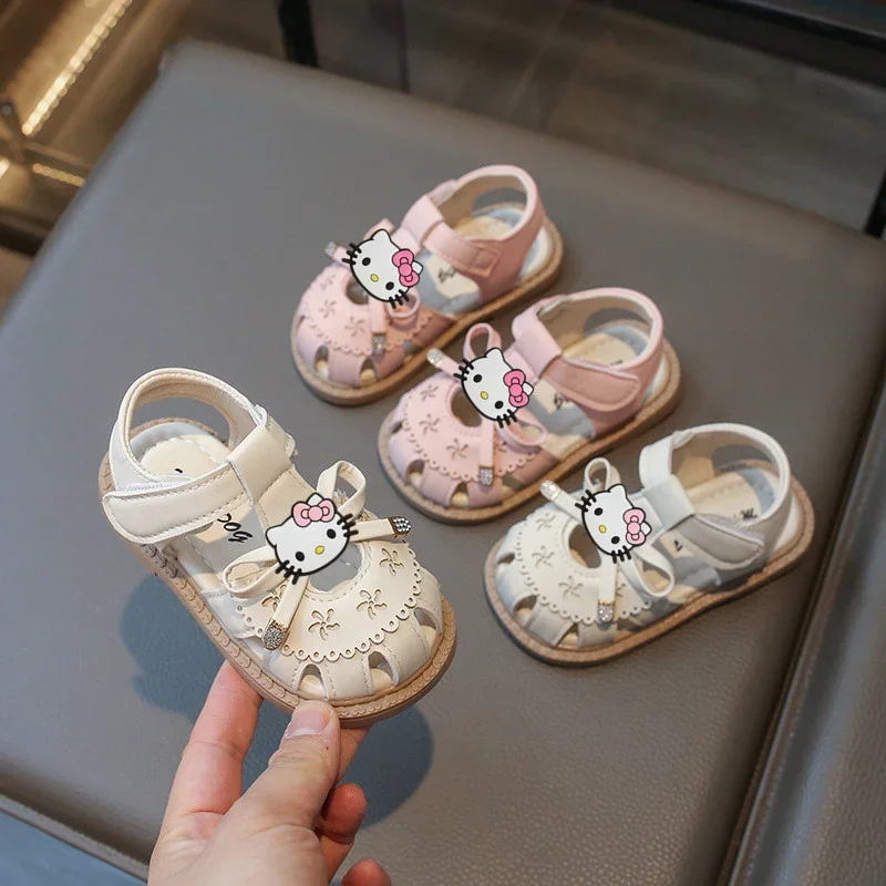 

hello kitty baby sandals girls princess beach shoes Sanrio summer new cartoon first walkers children soft-soled toddler shoes