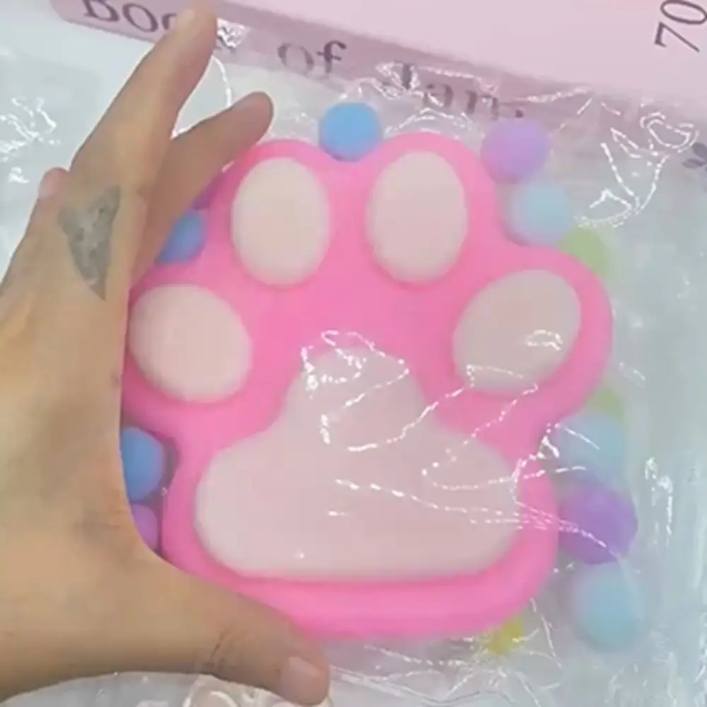 Novelty Super Large Cat Paw Squeeze Toy Soft Silicone Cat Paw Fidget Toy Colorful 3D Cat Paw Pinch Toy Practical Jokes