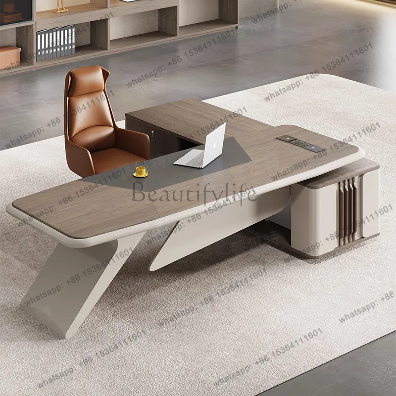 PG Nordic Aesthetic Office Desk Modern Wooden Reception Design Computer Office Desk Decoration Luxury Scrivania Salon Furniture
