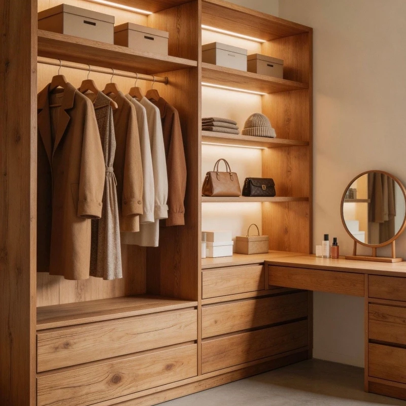 

Wind log integral wardrobe open cloakroom bedroom storage drawer makeup furniture
