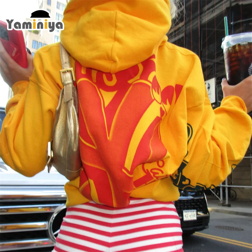 Yaminiya Winter Streetwear Creative Pattern Women's Sweatshirts Long Sleeves Hoodies Outwear Woman Fashion Clothes 2024 New