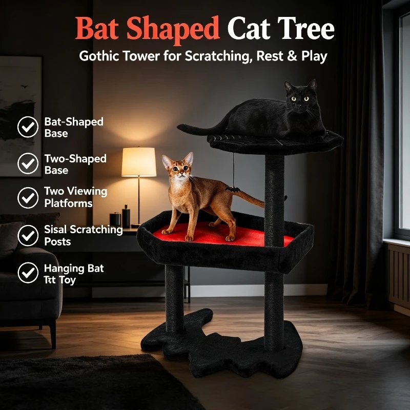 Space‑Saving Cat Tree Tower Integrated Condo Jump Platform, Indoor Climbing Frame Specially for Large Pet Cats