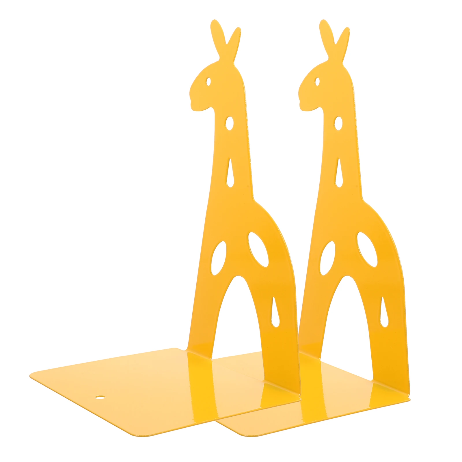 

Bookends Heavy Giraffe Stand Bookshelves Sturdy Decorate Yellow Metal Stopper for Office