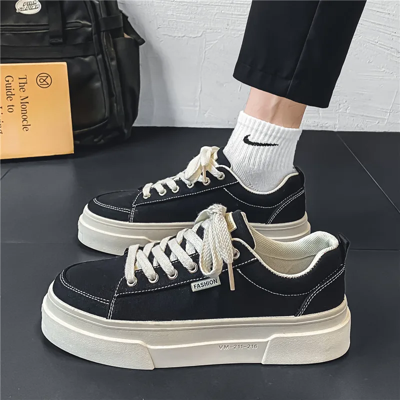 Smooth Solid Casual Skate Shoes Unisex Flat Sneakers Breathable Wear Resistant Non Slip Lightweight Street Walking Shoes