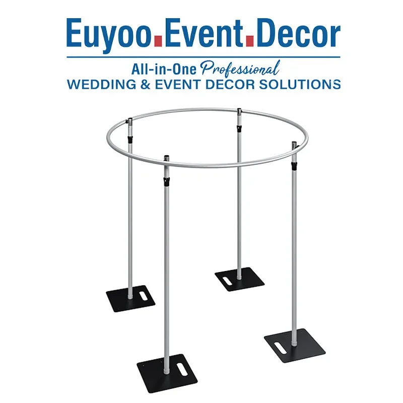 Retractable single-layer round pavilion curtain gauze frame wedding arch wedding background frame