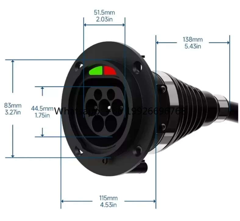

Новая зарядная розетка для электромобилей IEC 62196 Type 2, 32А-63А, 480В, черная, с резьбовой трубкой 0,5 м