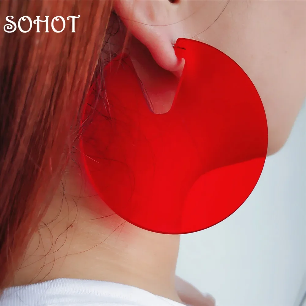 SOHOT New Cute Candy Colorful Hoop Earrings Wild Fashion Creative Summer Major Jewelry Accessories For Gypsy Femme Party Bijoux