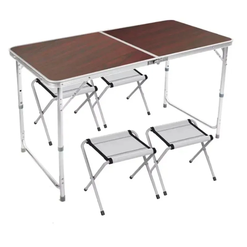 Table Picnic Table Set Easy Carry Handle Height Adjustable Craft Aluminium Camping Folding Metal Aluminum Modern