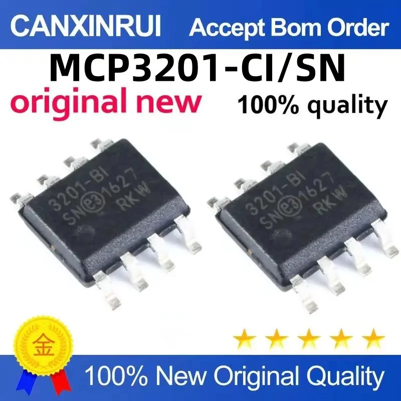 （10 pieces）MCP3201-CI/SN MCP3201-BI/SN 3201 SOP-8 Analog-to-Digital Converter