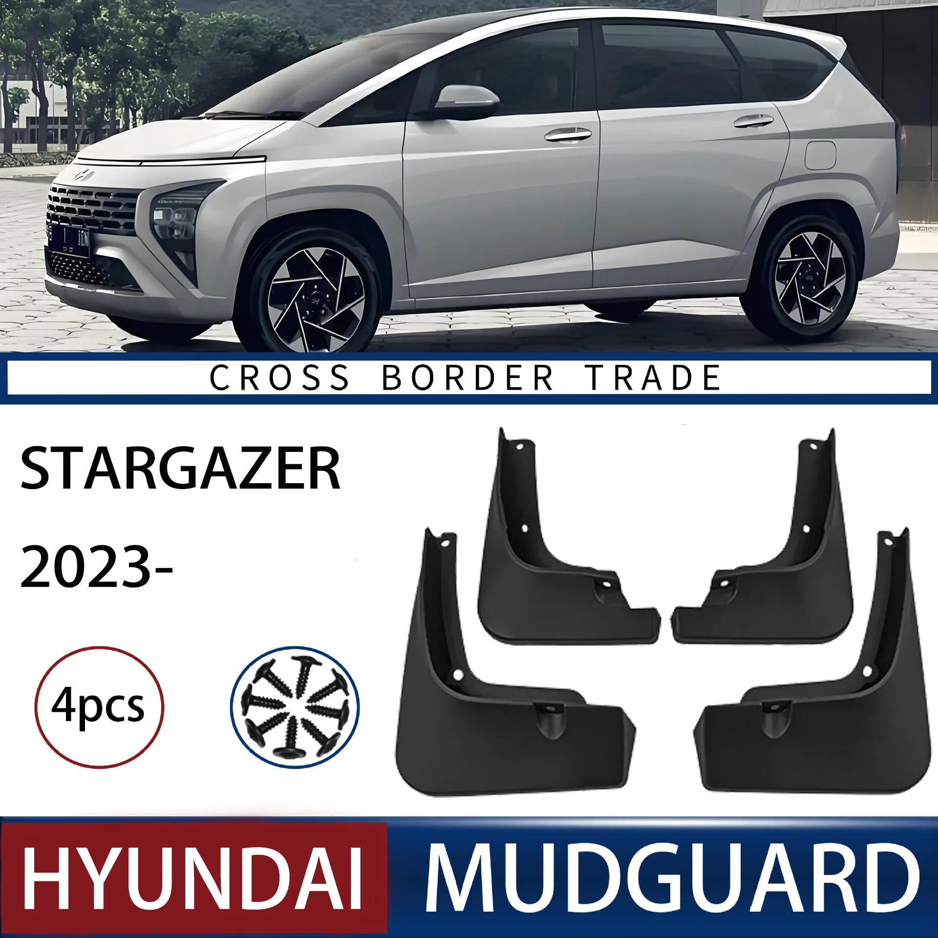 

For Hyundai Stargazer 2023 mudguard Mudflaps Front Rear Flares Splash Guards Cover Car Accessoie