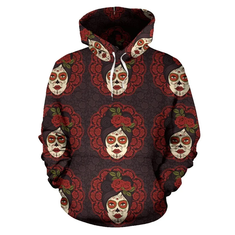 Mexico Festival Day Of The Dead 3D Printing Hoodies Men Día De Muertos Skull Graphic Hooded Sweatshirts Fashion Cool Pullovers