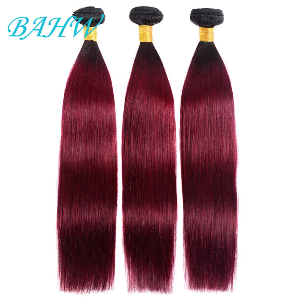 Peruvian Burgundy Straight 100% Human Hair Bundles T1B/99J Red Straight Hair Weave Bundles 1/2/3 PCS Bundle Raw Hair Extensions