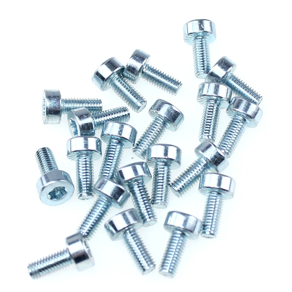 20 pks t27 parafuso estriado para stihl oleo-mac dolmar makita motosserra roçadora soprador edger aparador de sebes cortador de disco sem-fim