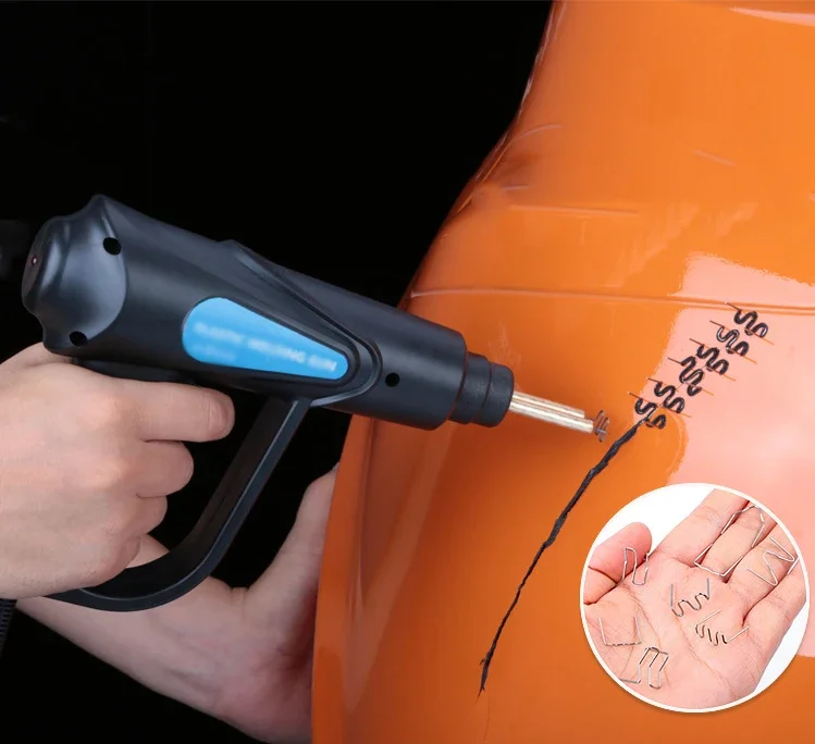 Reparasi kuku las plastik mobil, pra-potong gelombang Staples perbaikan Bumper panas Stapler plastik alat perbaikan otomotif mobil