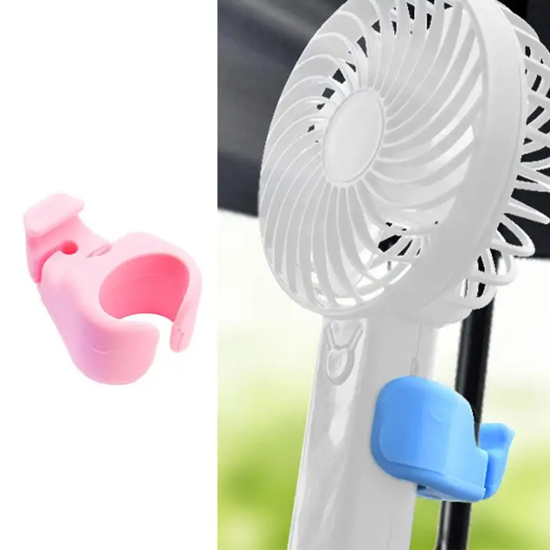 Silicone Personal Fan Clip For Parasol Handheld Personal Fan Holder  blue/pink Multipurpose Clip Parasol Handheld Electric Fan