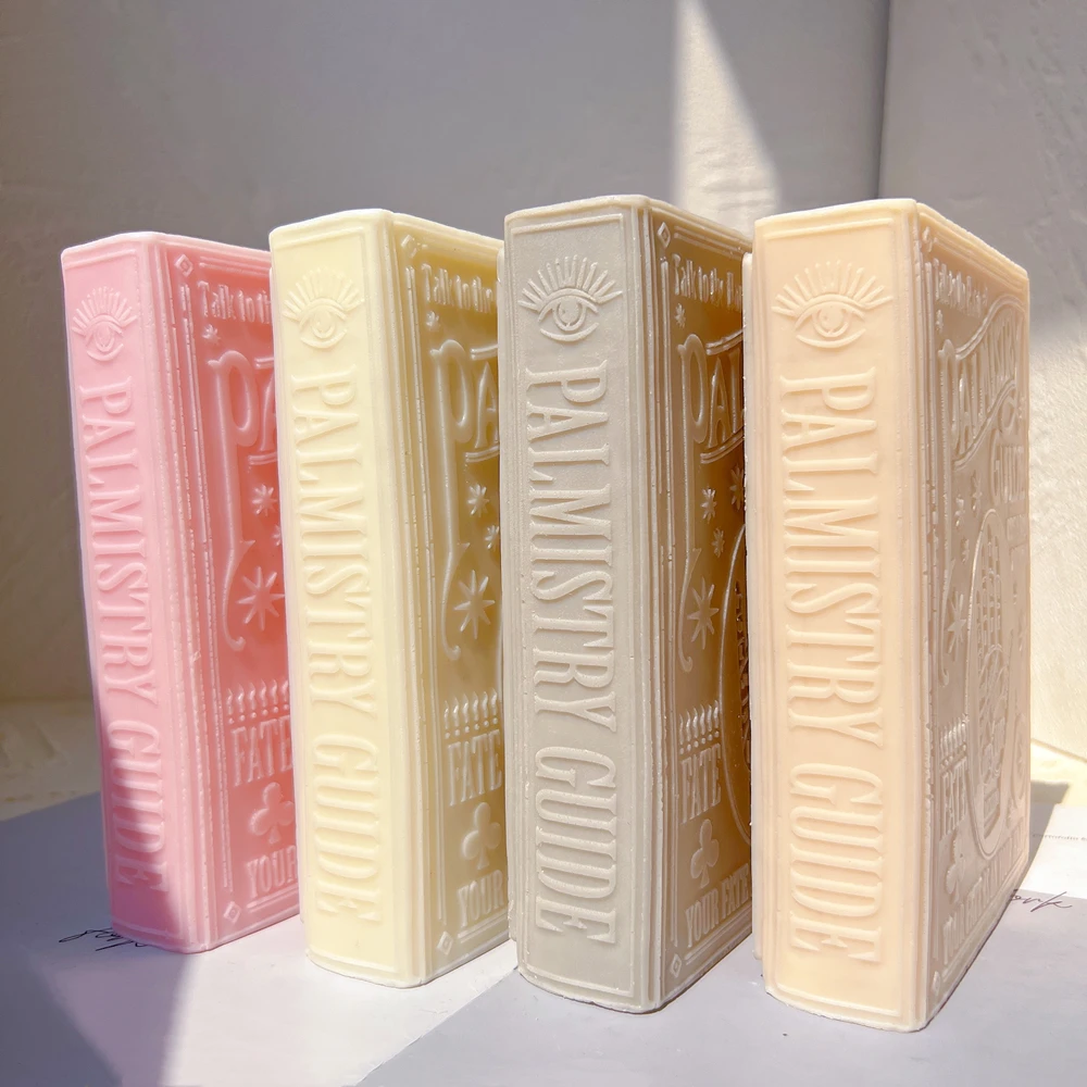 Big size Books Silicone Mould Palmistry Book Design Candle Mold Soy Wax Tool Home Decorative