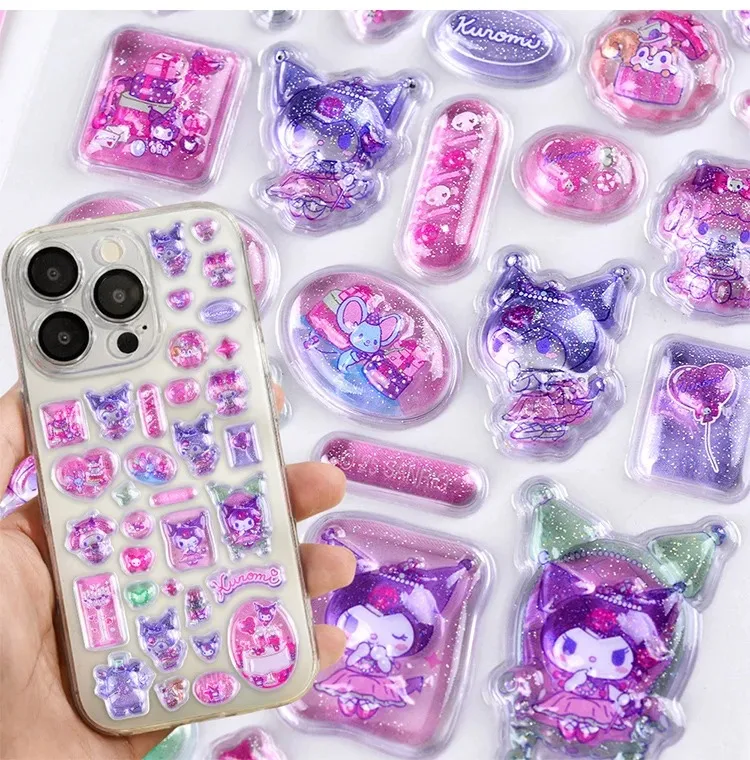 Cartoon Seagull Gradient 3D Relief Jelly Stickers, Multi-Purpose DIY Supplies For Phone Case, Scrapbook And Party Gift Decors