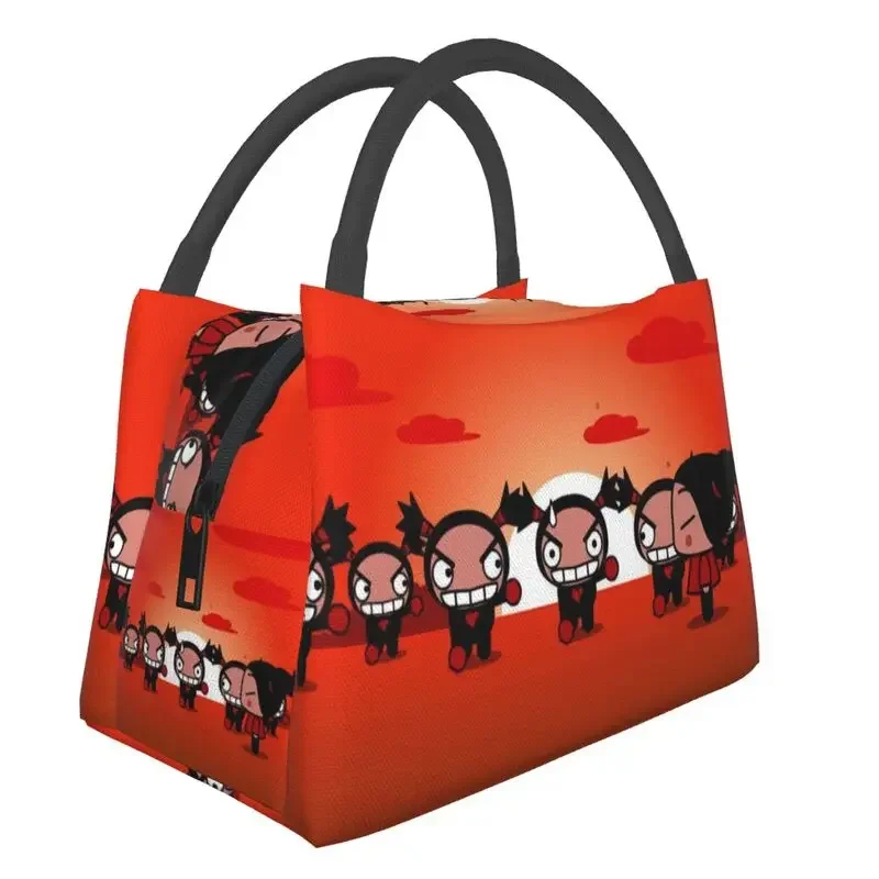 Anime Manga Pucca Insulated Lunch Bag for Outdoor Picnic Cartoon Character Leakproof Cooler Thermal Lunch Box Women