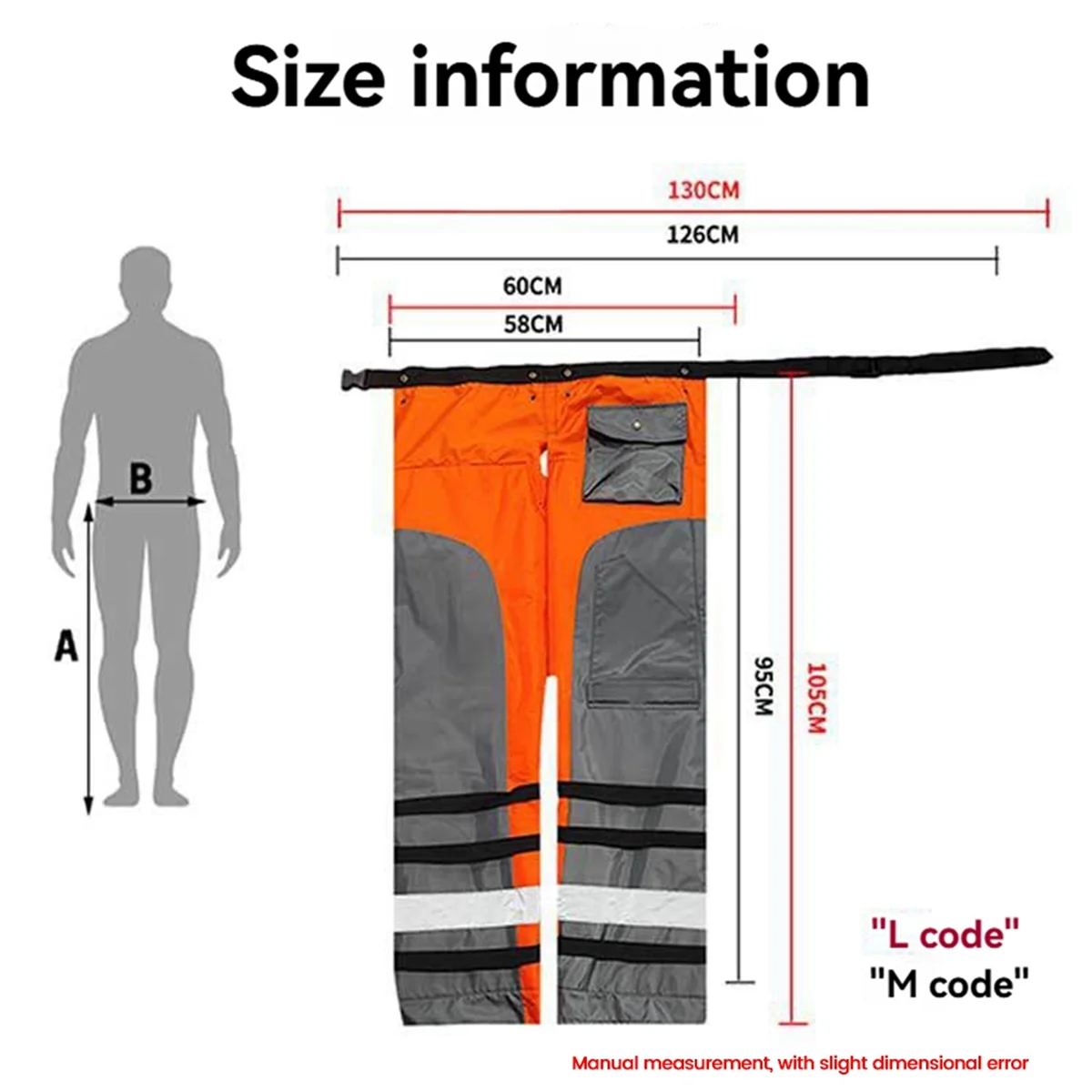 AA98 Protection Chainsaw Pants for Cutting/Logging Tasks Versatile Use Protection Adjustable Waist Belt Chainsaw Pants M