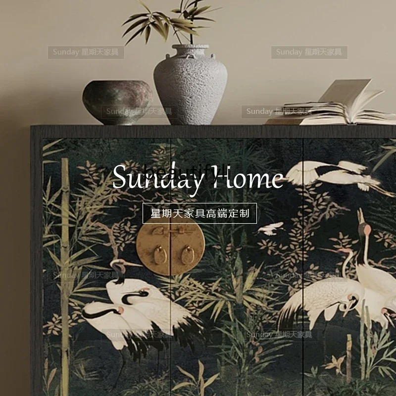 

ss K178 SS25 Hand-painted dining side premium classical lockers, living room bedroom chest cabinets can be customized