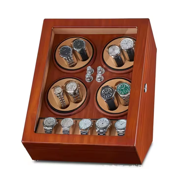 Home Storage Organization Supplies Wooden Automatic Luxury Case Winder Watch Box Watch Gift Set Watch Holder