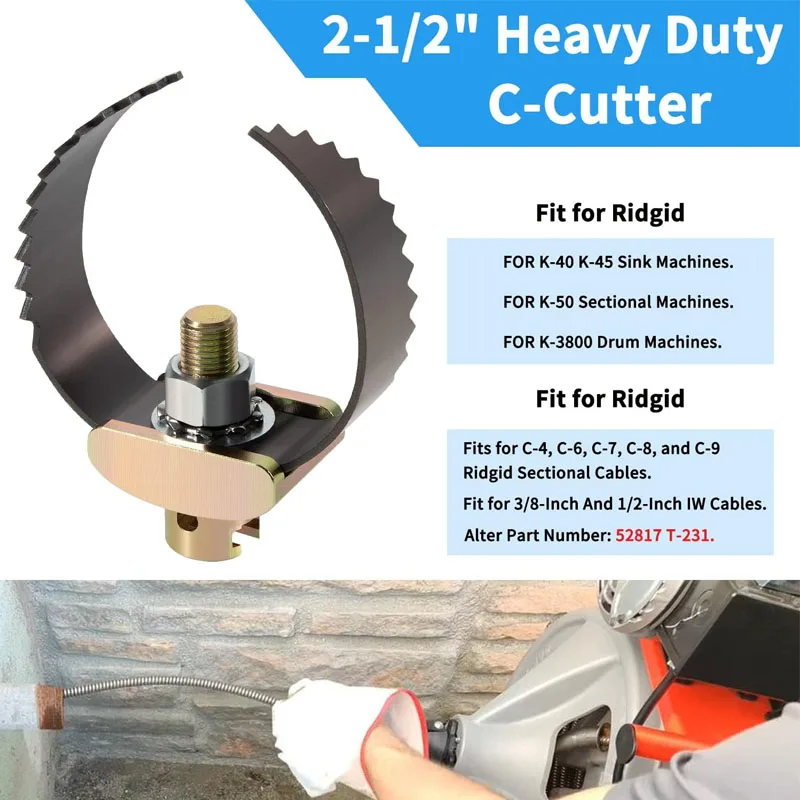 Imagem -02 - Heavy Duty c Cutter Drain Cleaner Tools For Riders c4 c6 to C-9 Cabos Seccionais K-40 K-45 K50 K3800 52817 T231 21 2