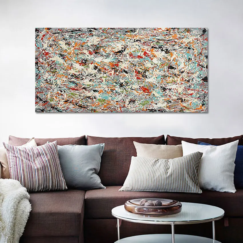 Modern Abstract Acrylic Painting Canvas Art Picture Wall Frameless Line Texture The Composition Is Clever Hand Drawing Decor image 3