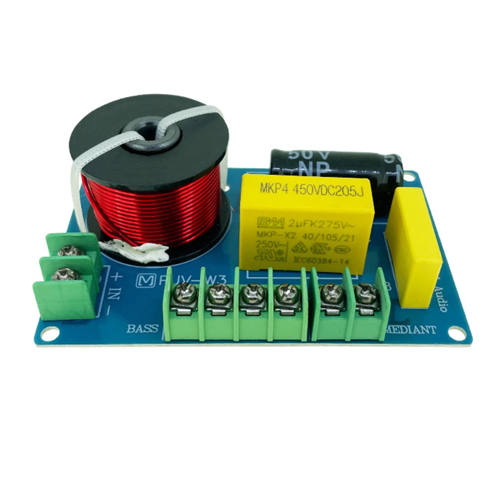 Divisores de frecuencia MKP película metálica 200W Audio de 3 vías Woofer filtro cruzado modificación de Audio DIY para altavoces de 3,5/4/4,5-8 pulgadas