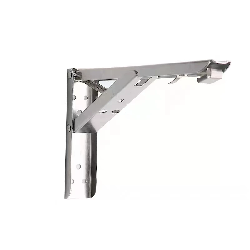 Stainless Steel Wall Mounted Folding Bracket Triangle Floating Shelf Kitchen Shelf Bracket 8/10/12/14 Inch Size Options Availabl