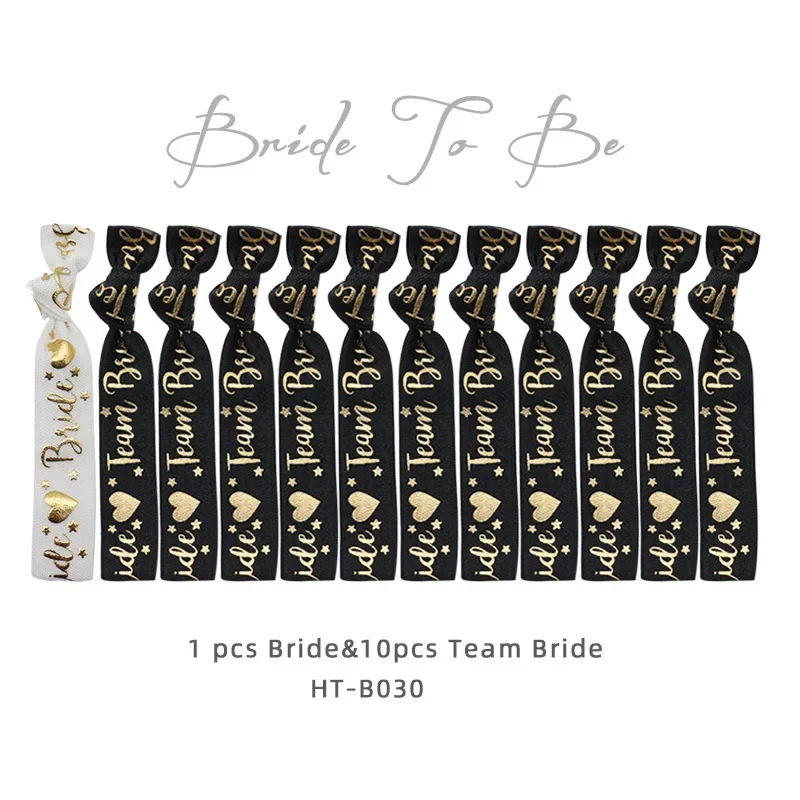 11pcs Team Bride Bachelorette Party Bracelet Bride To Be Decor Accessories Wedding Bridal Tribe Hair Bands Party Favors Gifts