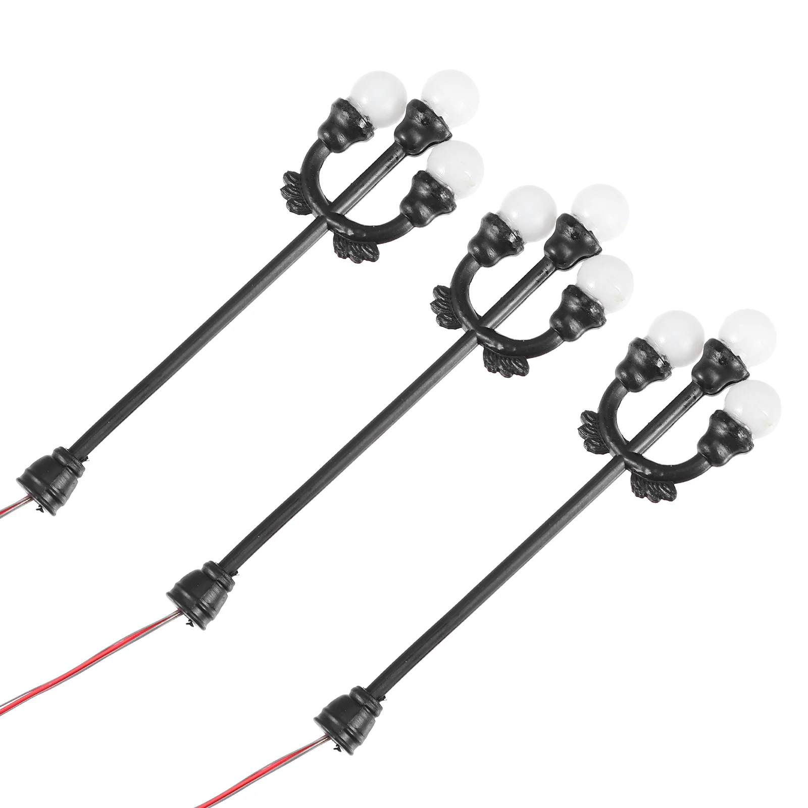 

3 Pcs Street Light Model Solar Lights Outdoor DIY Accessories Sand Table Mini Garden Lamp Landscape Plastic