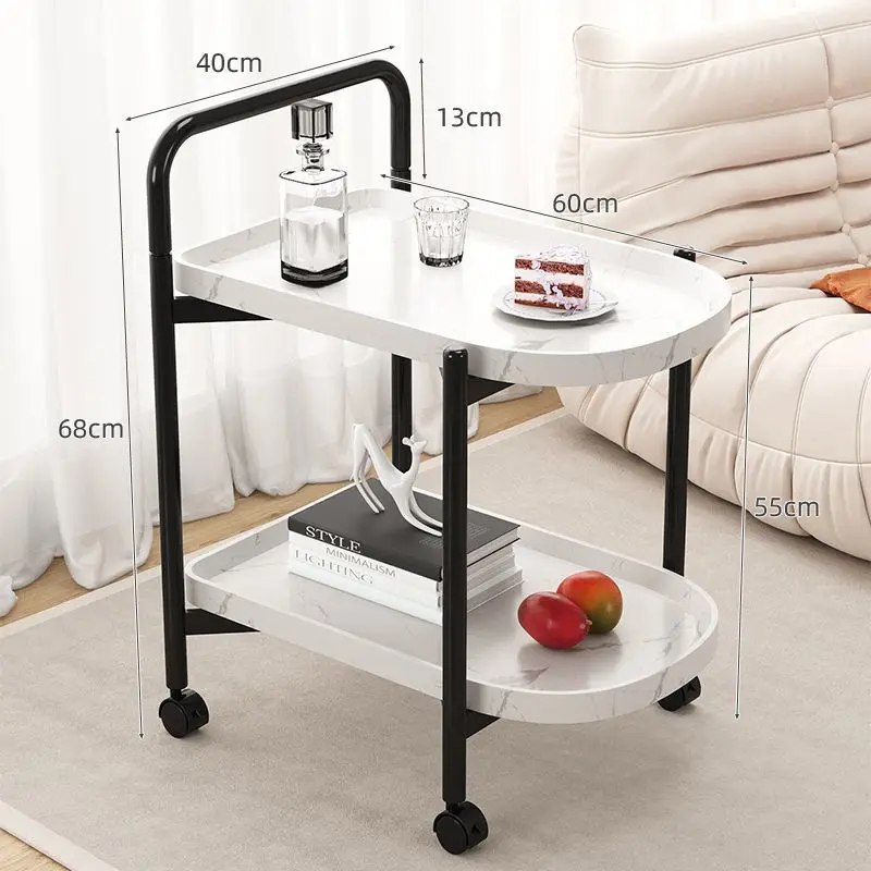 Removable Small End Table Nordic Style Trolley Living Room Sofa Side A Few Mini Small Table with Wheeled Shelving